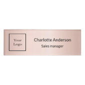 Zakelijk logo gouden werknemer elegant naambadge (Voorkant)