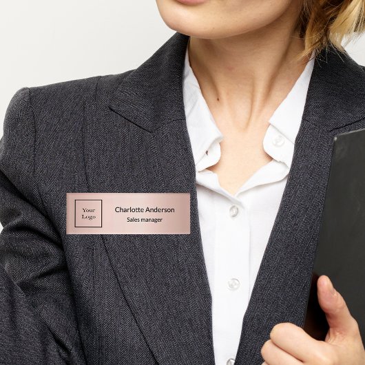 Zakelijk logo gouden werknemer elegant naambadge