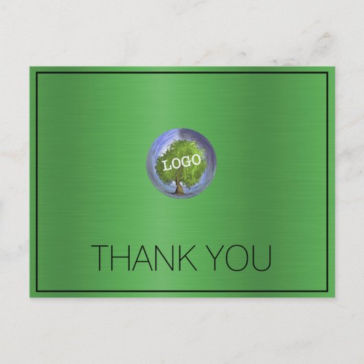 Zakelijk Logo Gras Groen Bedankt Briefkaart (Voorkant)