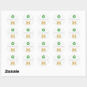 Zakelijk logo groen recyclingsymbool product ronde sticker (Vel)