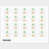 Zakelijk logo groen recyclingsymbool product vierkante sticker (Vel)