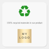 Zakelijk logo groen recyclingsymbool product vierkante sticker (Voorkant)