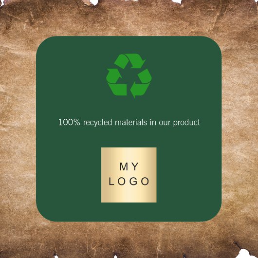 Zakelijk logo groen recyclingsymbool product vierkante sticker