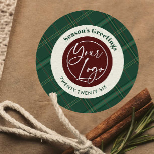Zakelijk Logo Groen Rut Kerst Bedrijfs Cadeaus Ronde Sticker
