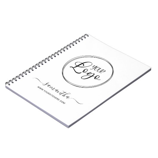 Zakelijk logo handtekening naam notitieboek (Linkerzijde)