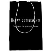 Zakelijk Logo Happy Pensionering Zwart en Wit Medium Cadeauzakje (Voorkant)