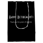 Zakelijk logo Happy Retirement Zwart en Wit Medium Cadeauzakje (Achterkant)