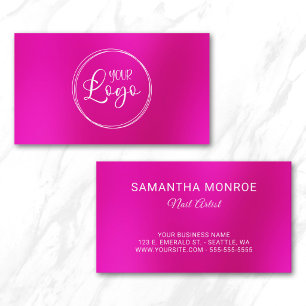 Zakelijk Logo Heet Roze Ombre Nagelkunstenaar Visitekaartje