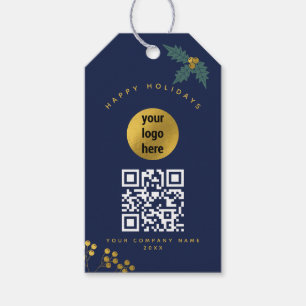Zakelijk logo Holly Berry Kerst QR Code Cadeaulabel