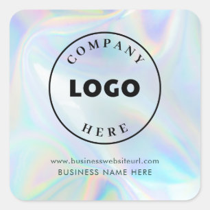 Zakelijk logo holografisch bedrijf aangepast vierkante sticker