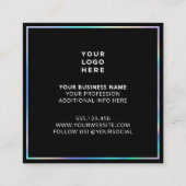 Zakelijk Logo holografisch vierkant Vierkante Visitekaartje (Achterkant)