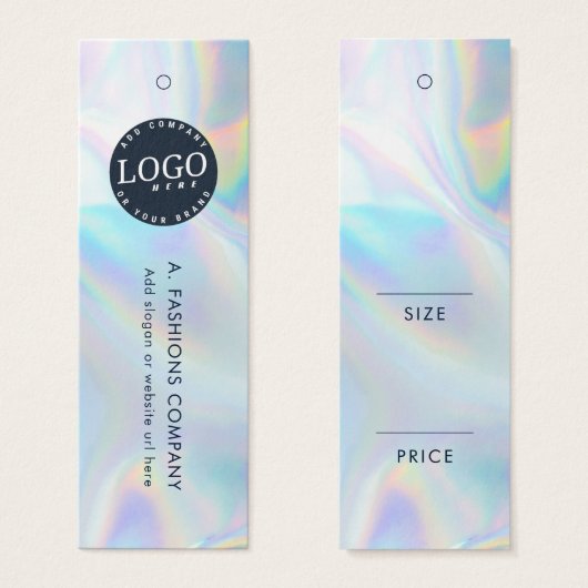 Zakelijk logo holografische kleding prijskaartje mini visitekaartjes (Voorkant /achterkant)