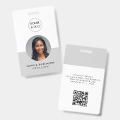 Zakelijk Logo ID Kaart QR Code Minimalistisch Werk Badge (Voor- en achterkant)