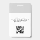 Zakelijk Logo ID Kaart QR Code Minimalistisch Werk Badge (Achterkant)