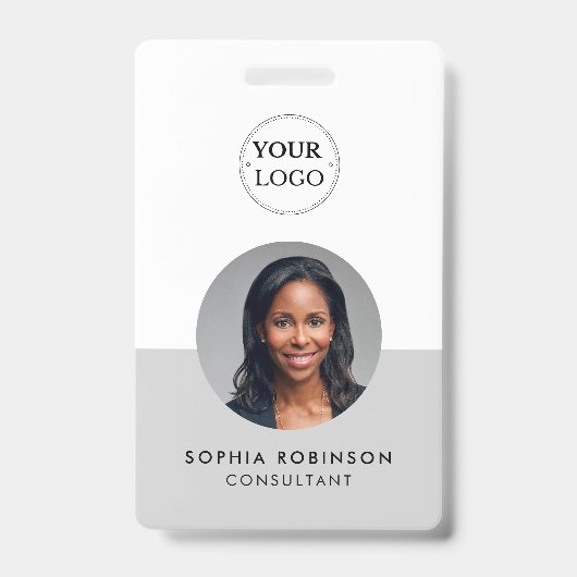 Zakelijk Logo ID Kaart QR Code Minimalistisch Werk Badge (Voorzijde)