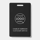 Zakelijk Logo ID | Modern Zwart Personeel Badge (Achterkant)