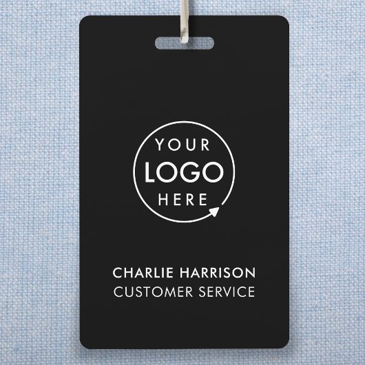 Zakelijk Logo ID | Modern Zwart Personeel Badge