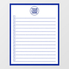 Zakelijk logo in marineblauw whiteboard takenlijst raamsticker