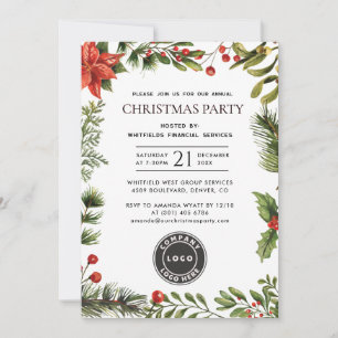 Zakelijk Logo Jaarlijks Bedrijfs Kerstfeest Kaart