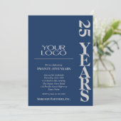 Zakelijk Logo Jubileum Navy Blue Kaart (Staand voorkant)