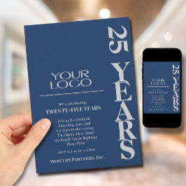 Zakelijk Logo Jubileum Navy Blue Kaart