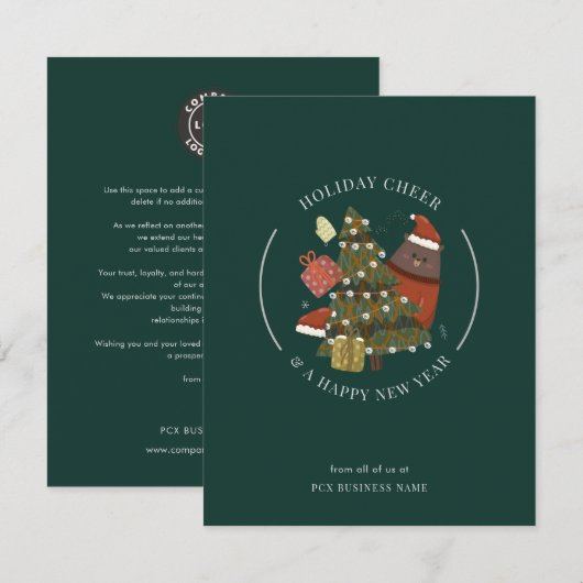 Zakelijk Logo Kerst Moderne Fantasievolle Zakelijk Notitiekaartje (Voorkant / Achterkant)