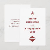 Zakelijk logo kerstboom kerstkaart notitiekaartje (Voorkant / Achterkant)