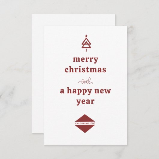 Zakelijk logo kerstboom kerstkaart notitiekaartje (Voorkant / Achterkant)