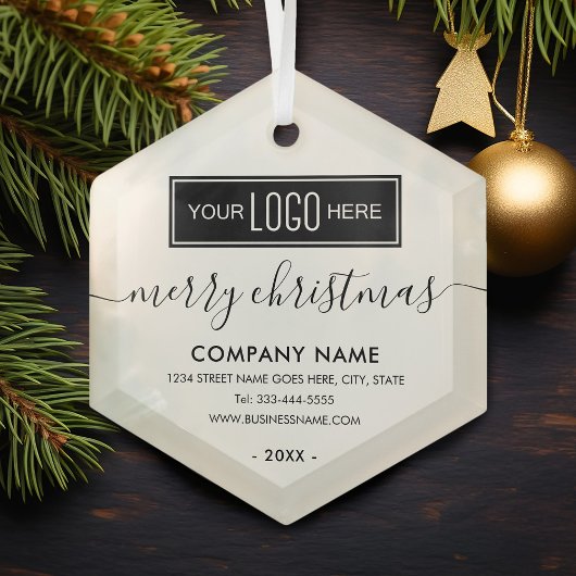 Zakelijk Logo Kerstmis Glas Ornament