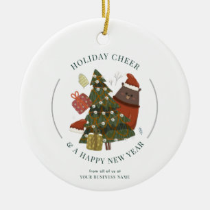 Zakelijk logo Kerstmis Modern Bedrijfs Feestelijk Keramisch Ornament