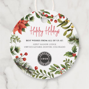 Zakelijk logo Kerstvakantie Bedankjes Labels