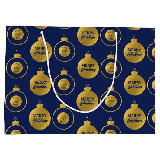 Zakelijk Logo Kerstversiering Kaart Groot Cadeauzakje (Achterkant)