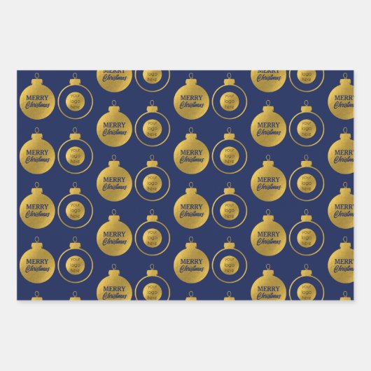 Zakelijk Logo Kerstversiering Kaart Inpakpapier Vel (Voorkant)