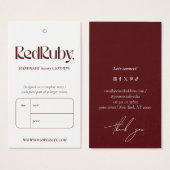 Zakelijk logo kledinglabel prijs hangtag kaart (Voorkant /achterkant)