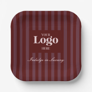 Zakelijk logo luxe bordeaux strepen papieren bordje