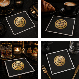 Zakelijk logo luxe zwart en goud papier servet