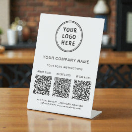 Zakelijk logo Maak 3 QR-codes Reclamebord Met Voetstuk