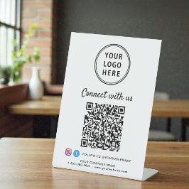 Zakelijk logo Maak contact met ons Maak uw QR-code Reclamebord Met Voetstuk
