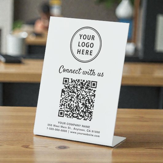 Zakelijk logo Maak contact met ons Maak uw QR-code Reclamebord Met Voetstuk