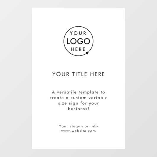 Zakelijk Logo | Maak Uw Eigen Moderne Wit Raamsticker (Vel)