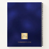 Zakelijk logo marineblauw goud naam jaar notitieboek (Achterkant)