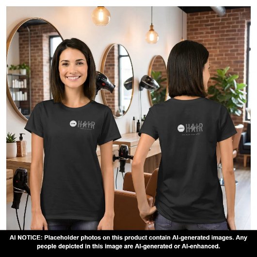 Zakelijk Logo Medewerker Naam Zwarte Kapper T-shirt
