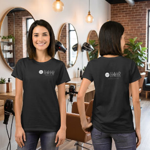 Zakelijk Logo Medewerker Naam Zwarte Kapper T-shirt