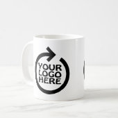 Zakelijk logo merknaam gepersonaliseerd koffiemok (Voorkant links)