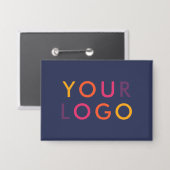 Zakelijk Logo Merktemplate Navyblauw Button (Voorkant / Achterkant)