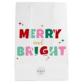 Zakelijk logo Merry & Bright Kleurrijke typografie Medium Cadeauzakje (Achterkant)