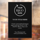 Zakelijk logo | Minimaal zwart stijlvol promotiema Raamsticker (Vel 2)