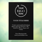 Zakelijk logo | Minimaal zwart stijlvol promotiema Raamsticker (Vel 3)