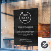 Zakelijk logo | Minimaal zwart stijlvol promotiema Raamsticker (Cafe Raam)