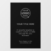 Zakelijk logo | Minimaal zwart stijlvol promotiema Raamsticker (Vel)